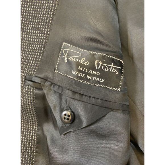 Paolo Vista Wool Blazer Mens 40R Tweed Micro Check Jacket Sportcoat - Picture 10 of 11